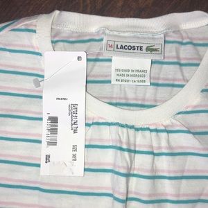 NWT LACOSTE Girls dress Sz 14 yr